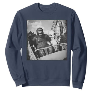 Funny Bigfoot Alien Sweatshirt Sasquatch UFO Coaster TS10 Navy Print Your Wear