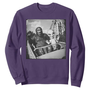 Funny Bigfoot Alien Sweatshirt Sasquatch UFO Coaster TS10 Purple Print Your Wear
