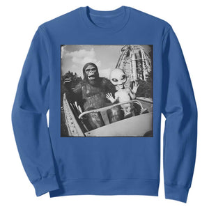 Funny Bigfoot Alien Sweatshirt Sasquatch UFO Coaster TS10 Royal Blue Print Your Wear