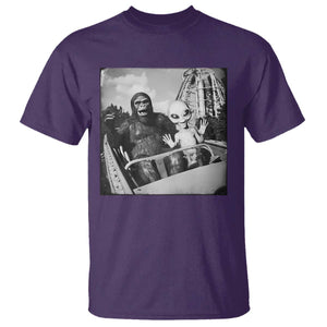 Funny Bigfoot Alien T Shirt Sasquatch UFO Coaster TS10 Purple Print Your Wear