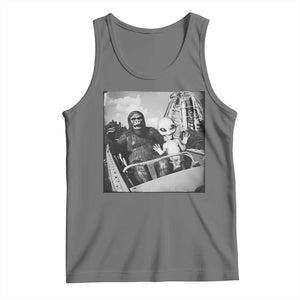 Funny Bigfoot Alien Tank Top Sasquatch UFO Coaster TS10 Black Heather Print Your Wear
