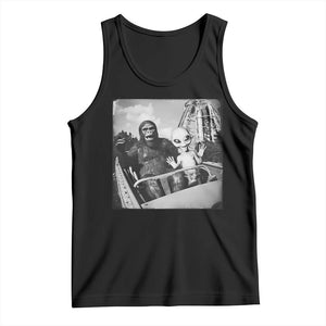 Funny Bigfoot Alien Tank Top Sasquatch UFO Coaster TS10 Black Print Your Wear