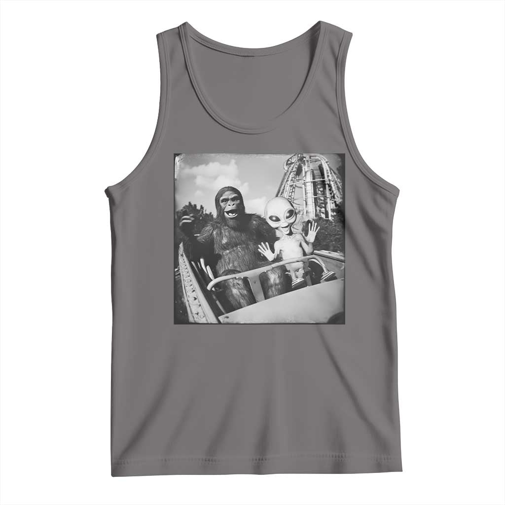 Funny Bigfoot Alien Tank Top Sasquatch UFO Coaster - Print Your Wear