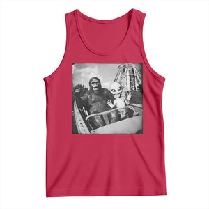 Funny Bigfoot Alien Tank Top Sasquatch UFO Coaster TS10 Red Print Your Wear