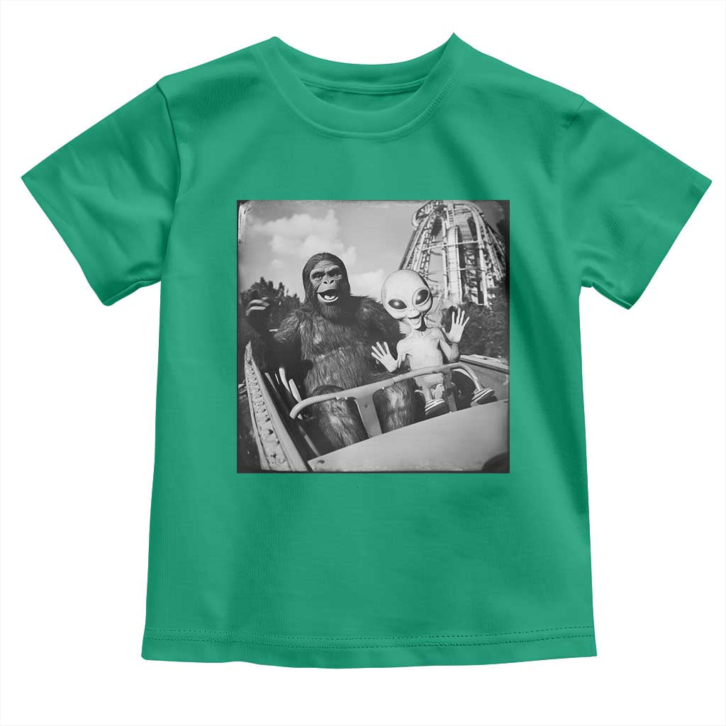 Funny Bigfoot Alien Toddler T Shirt Sasquatch UFO Coaster TS10 Irish Green Print Your Wear