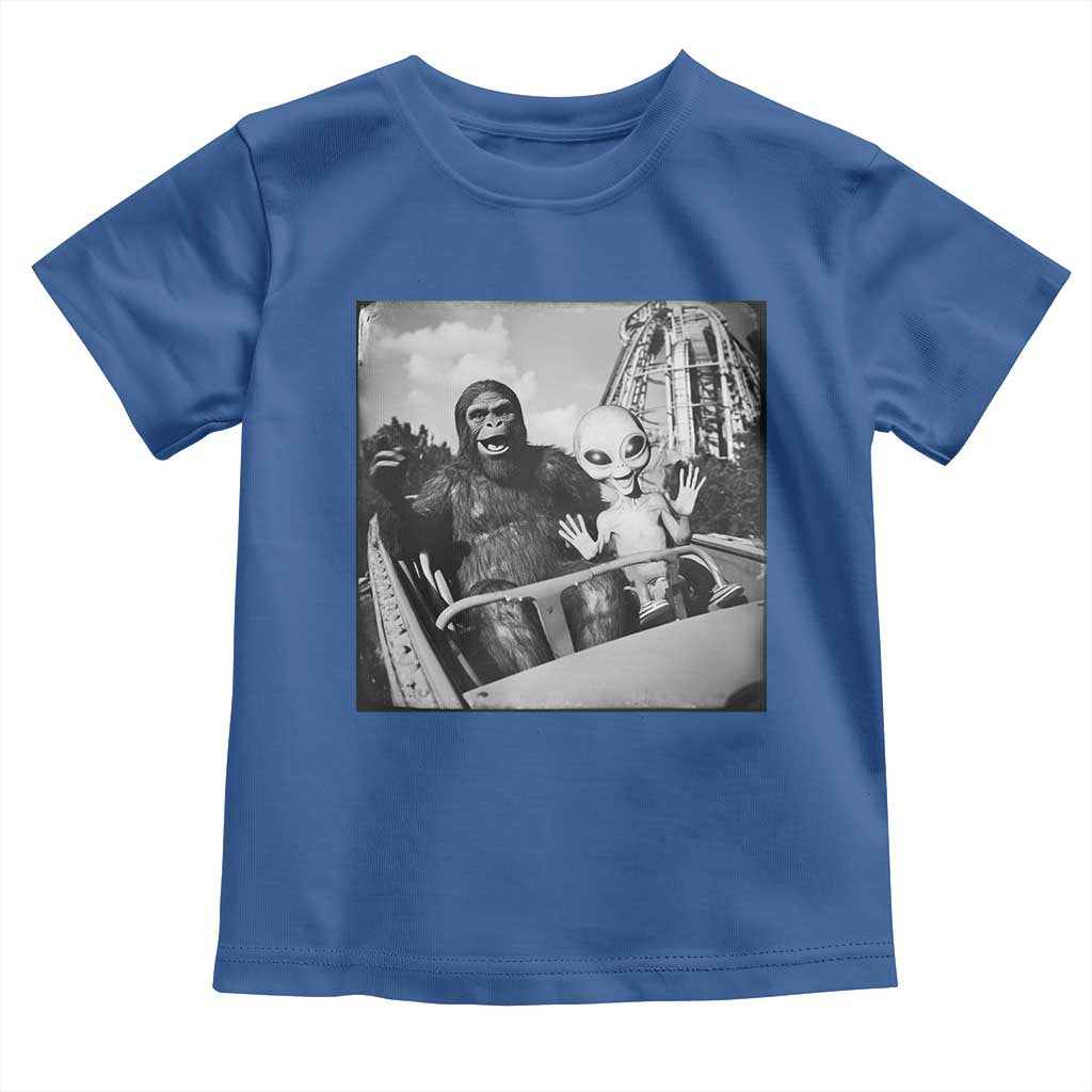 Funny Bigfoot Alien Toddler T Shirt Sasquatch UFO Coaster TS10 Royal Blue Print Your Wear