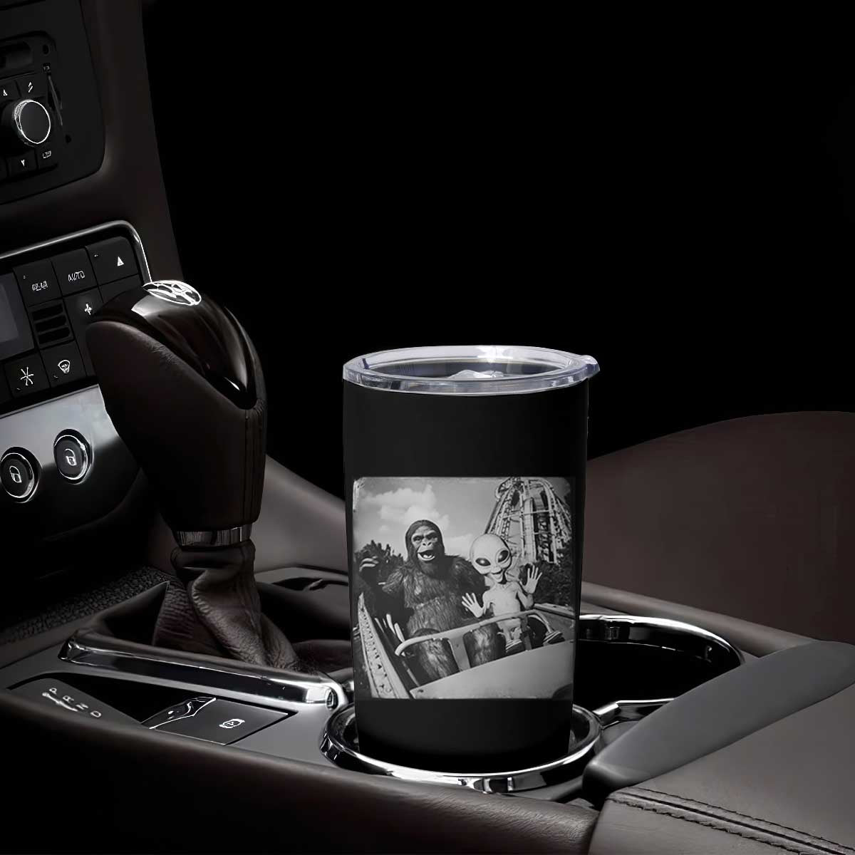Funny Bigfoot Alien Tumbler Cup Sasquatch UFO Coaster TS10 Print Your Wear