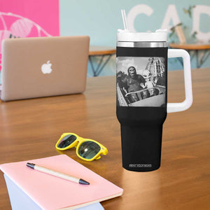 Funny Bigfoot Alien Tumbler With Handle Sasquatch UFO Coaster TS10 Print Your Wear
