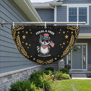 Funny Raccoon July 4th Patriotic Fan Flag Trash Panda Feral But Free