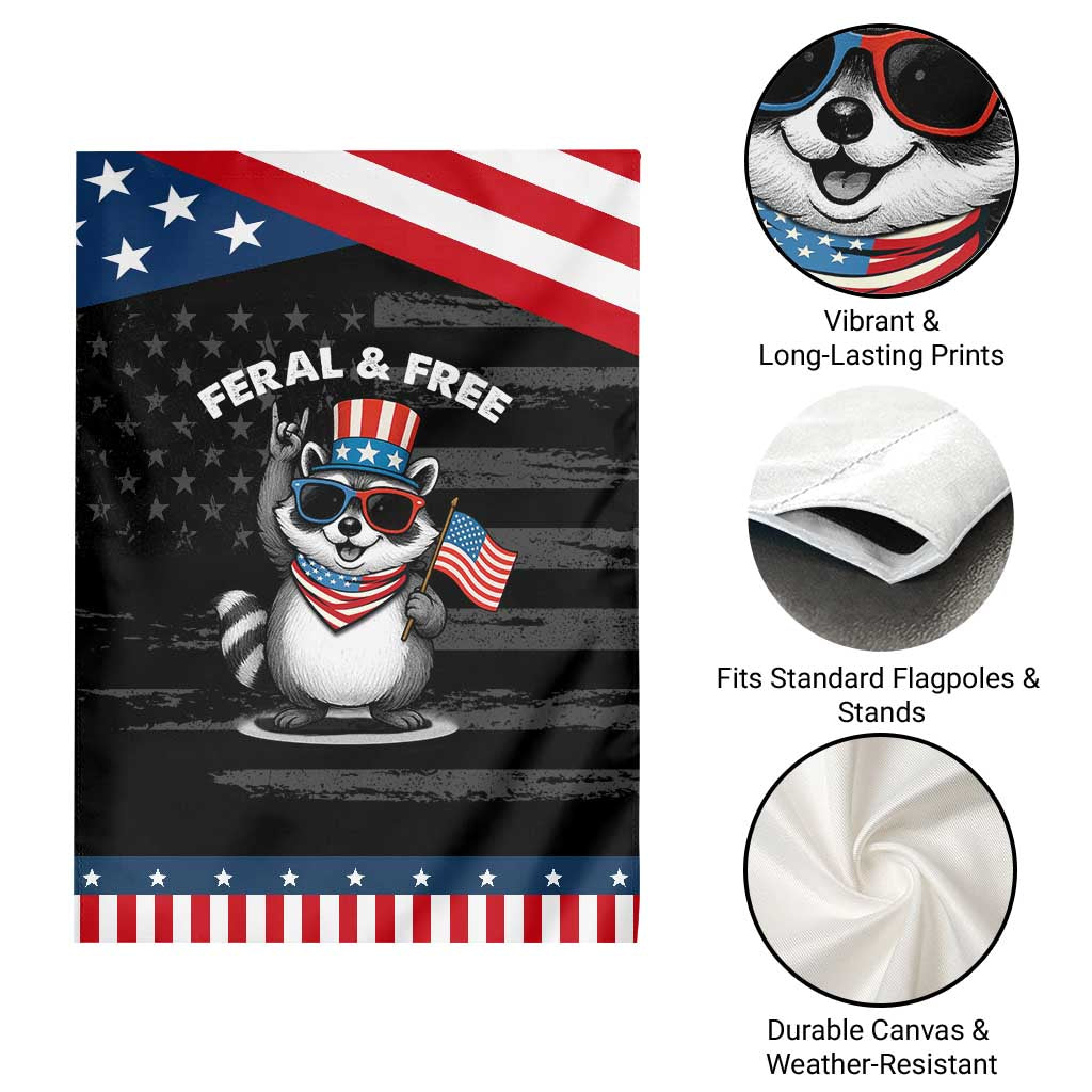 Funny Raccoon July 4th Garden Flag Patriotic Trash Panda Feral But Free TS10 Print Your Wear