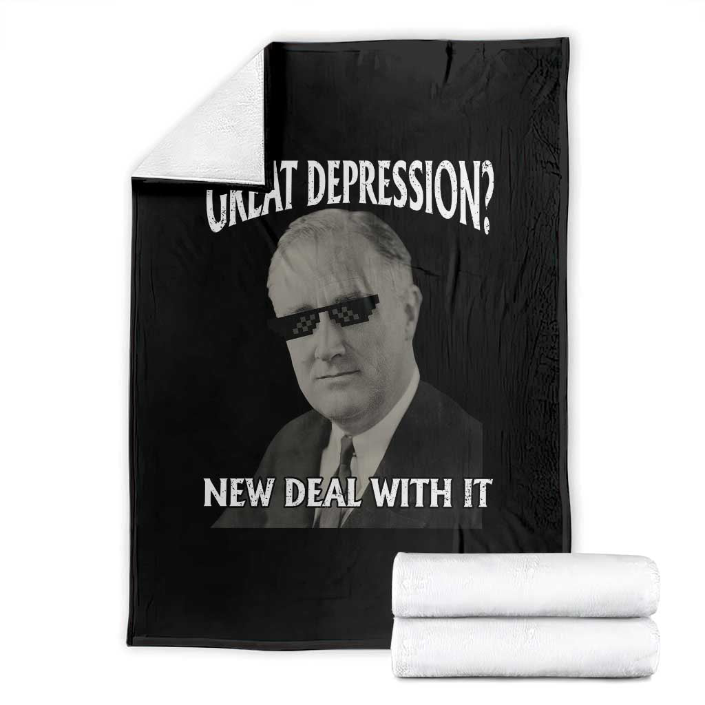 FDR Great Depression Deal With It Throw Blanket Funny History Meme
