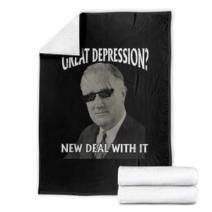FDR Great Depression Deal With It Throw Blanket Funny History Meme