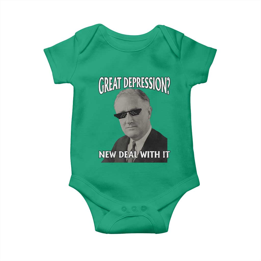 FDR Great Depression Deal With It Baby Onesie Funny History Meme
