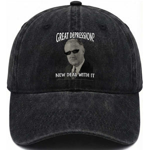 FDR Great Depression Deal With It Washed Cotton Baseball Cap Funny History Meme