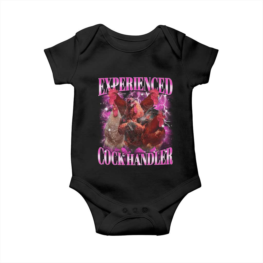 Embarrassing Adult Humor Experienced Cock Handler Inappropriate Baby Onesie TS10 Black Print Your Wear