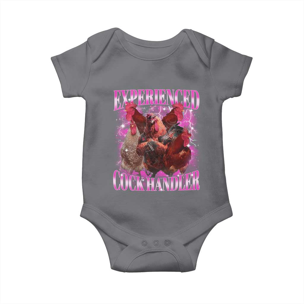 Embarrassing Adult Humor Experienced Cock Handler Inappropriate Baby Onesie TS10 Charcoal Print Your Wear