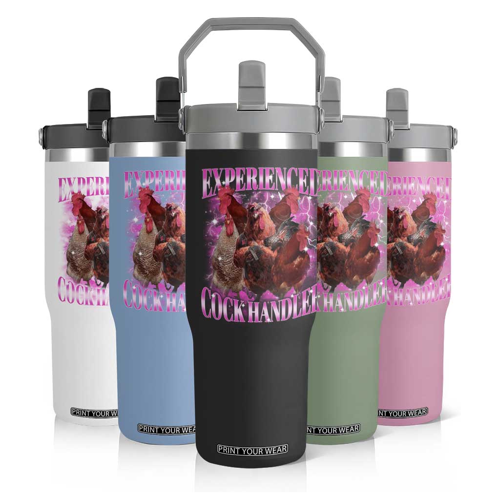 Embarrassing Adult Humor Experienced Cock Handler Inappropriate Flip Straw Tumbler TS10 Print Your Wear