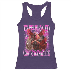 Embarrassing Adult Humor Experienced Cock Handler Inappropriate Racerback Tank Top TS10 Purple Print Your Wear