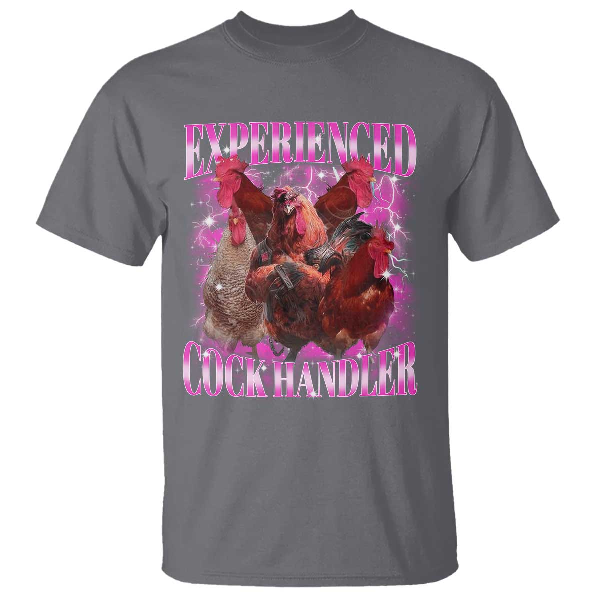 Embarrassing Adult Humor Experienced Cock Handler Inappropriate T Shirt TS10 Charcoal Print Your Wear