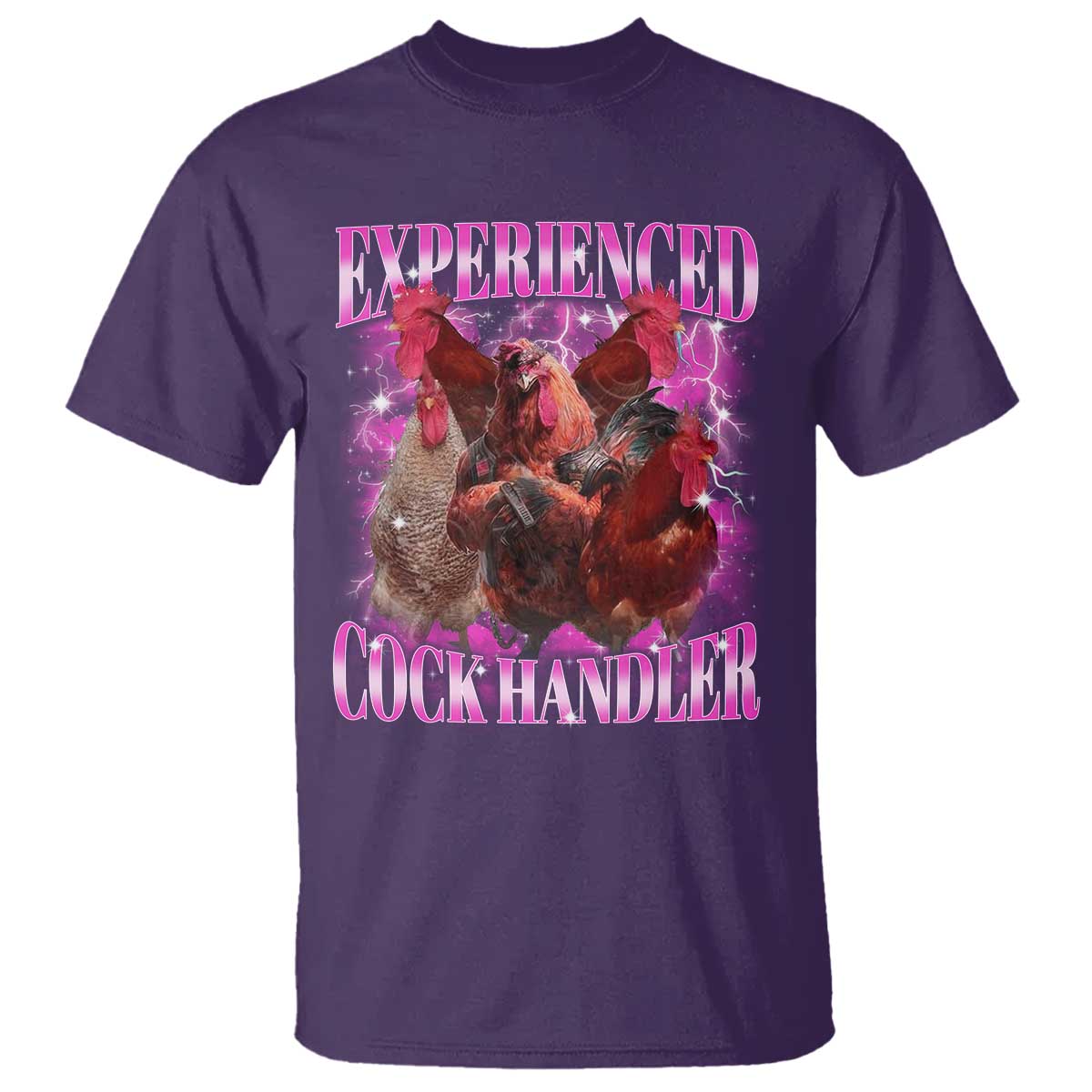 Embarrassing Adult Humor Experienced Cock Handler Inappropriate T Shirt TS10 Purple Print Your Wear