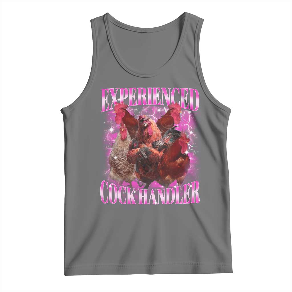 Embarrassing Adult Humor Experienced Cock Handler Inappropriate Tank Top TS10 Black Heather Print Your Wear