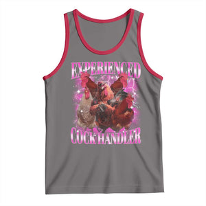 Embarrassing Adult Humor Experienced Cock Handler Inappropriate Tank Top TS10 Deep Heather Red Print Your Wear