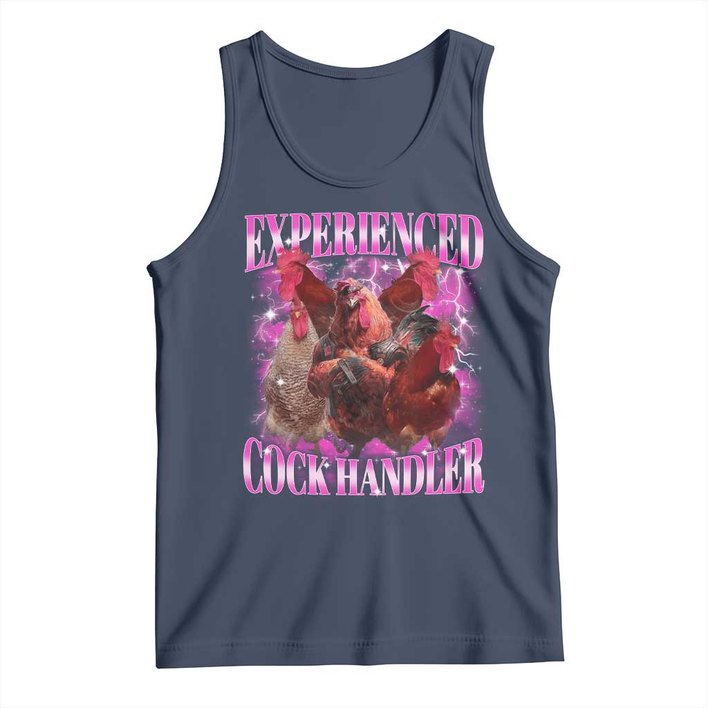 Embarrassing Adult Humor Experienced Cock Handler Inappropriate Tank Top TS10 Navy Print Your Wear