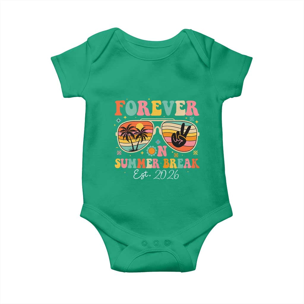 Retired Teacher Gift Baby Onesie Forever On Summer Break Retirement 2026 TS10 Irish Green Print Your Wear