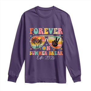 Retired Teacher Gift Long Sleeve Shirt Forever On Summer Break Retirement 2026 TS10 Purple Print Your Wear