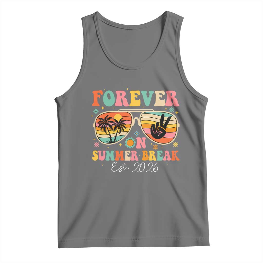 Retired Teacher Gift Tank Top Forever On Summer Break Retirement 2026 TS10 Black Heather Print Your Wear