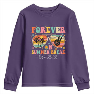 Retired Teacher Gift Youth Sweatshirt Forever On Summer Break Retirement 2026 TS10 Purple Print Your Wear