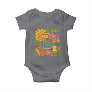 Schools Out Forever Retirement 2026 Baby Onesie Retired Teacher Gifts Vintage Flower Graphic TS10 Charcoal Print Your Wear