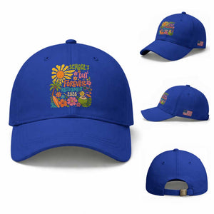 Schools Out Forever Retirement 2026 Baseball Cap Retired Teacher Gifts Vintage Flower Graphic TS10 Baseball Cap Universal Fit Royal Blue Print Your Wear