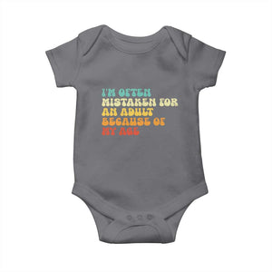 Im Often Mistaken For An Adult Because Of My Age Baby Onesie Sarcastic Quote Funny Saying Old Guys Birthday Gifts