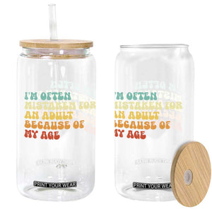 Im Often Mistaken For An Adult Because Of My Age Glass Can Sarcastic Quote Funny Saying Old Guys Birthday Gifts