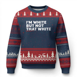 Im White But Not That White Ugly Christmas Sweater Funny Sayings Meme