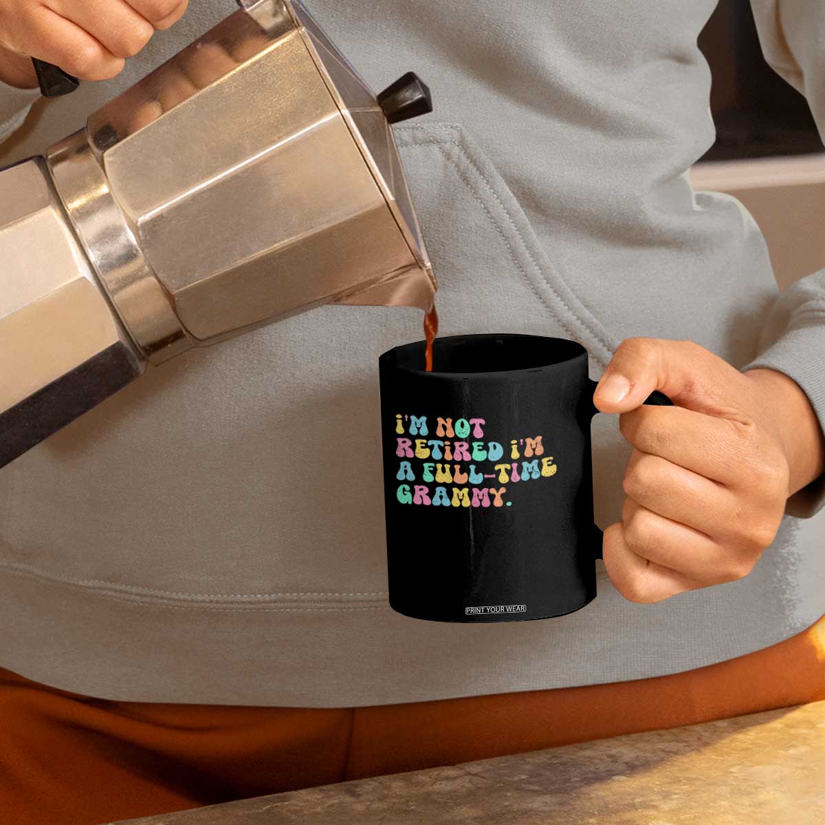 Retirement Grandma Coffee Mug Vintage Im Not Retired Im A Fulltime Grammy TS10 Print Your Wear
