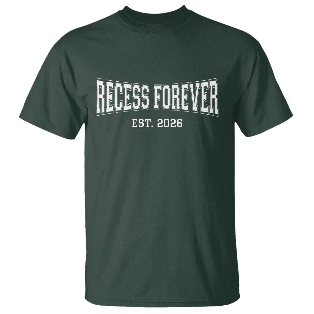 Retired Teacher T Shirt Retro Varsity Vintage Recess Forever Retirement 2026 TS10 Dark Forest Green Print Your Wear