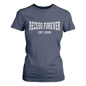 Retired Teacher T Shirt For Women Retro Varsity Vintage Recess Forever Retirement 2026 TS10 Navy Print Your Wear