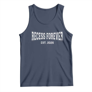 Retired Teacher Tank Top Retro Varsity Vintage Recess Forever Retirement 2026 TS10 Navy Print Your Wear