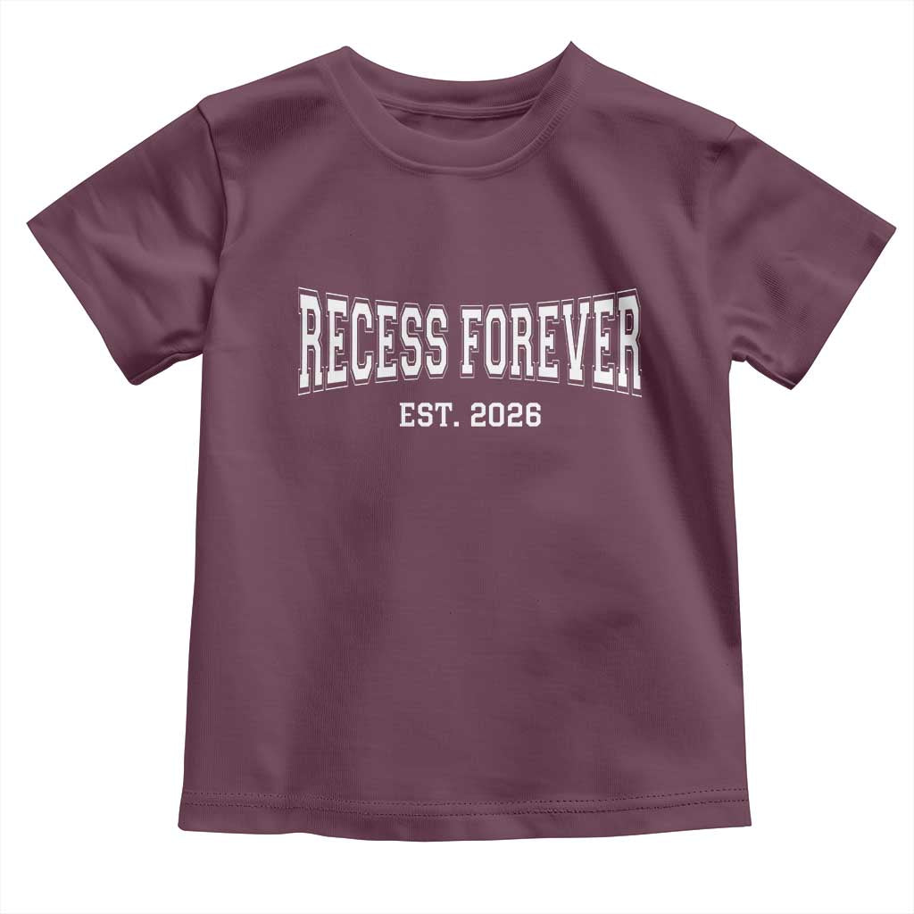 Retired Teacher Toddler T Shirt Retro Varsity Vintage Recess Forever Retirement 2026 TS10 Maroon Print Your Wear