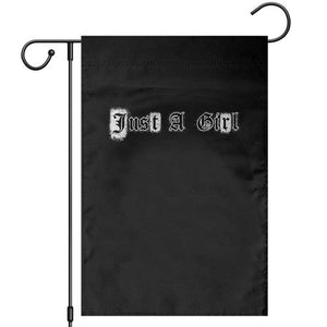 Just A Girl Garden Flag Gothic Blackletter Typography Design TS10 Black Print Your Wear