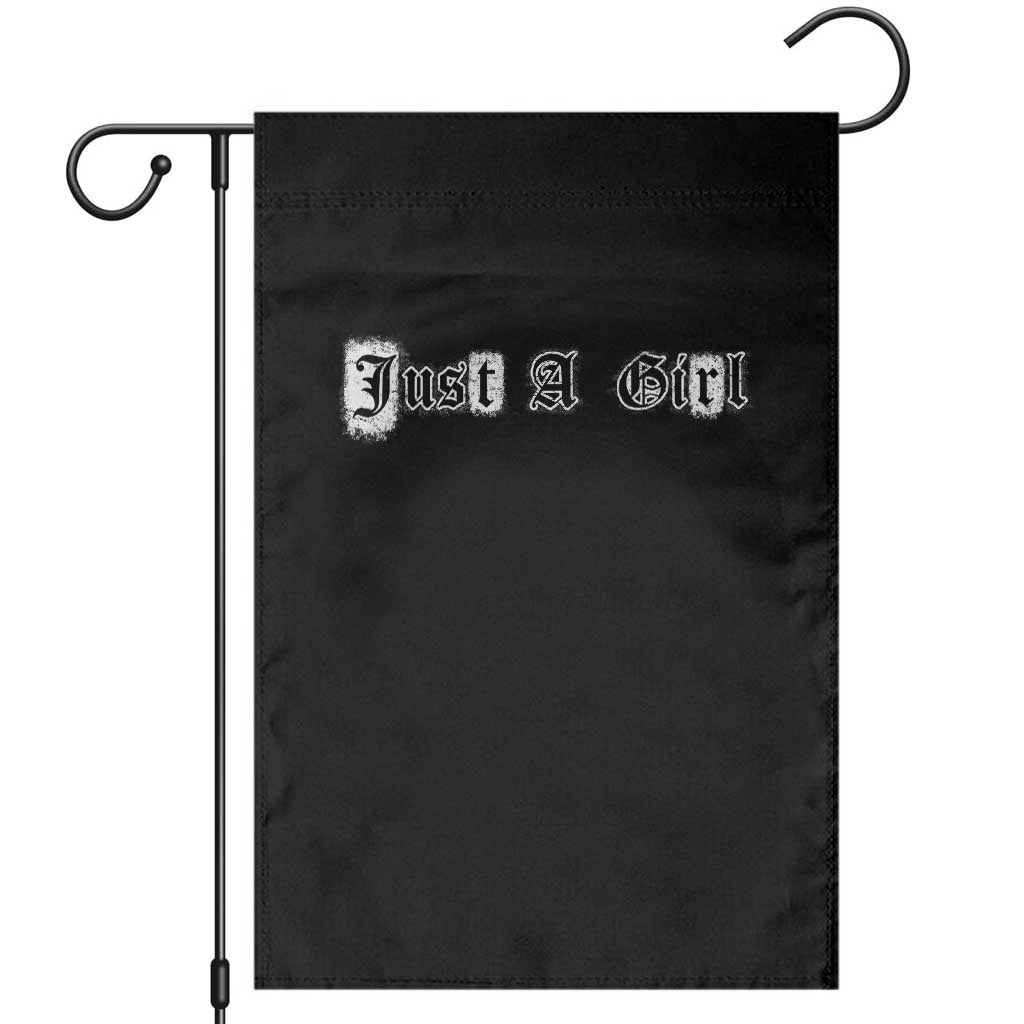 Just A Girl Garden Flag Gothic Blackletter Typography Design TS10 Black Print Your Wear