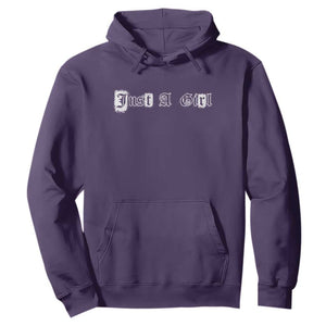 Just A Girl Hoodie Gothic Blackletter Typography Design TS10 Purple Print Your Wear