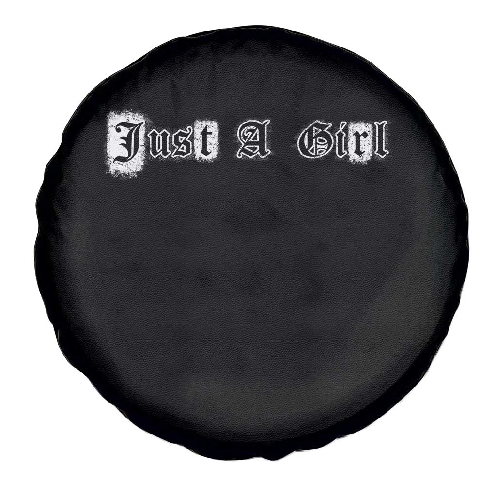 Just A Girl Spare Tire Cover Gothic Blackletter Typography Design TS10 Print Your Wear