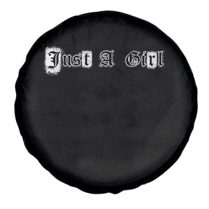 Just A Girl Spare Tire Cover Gothic Blackletter Typography Design TS10 Print Your Wear