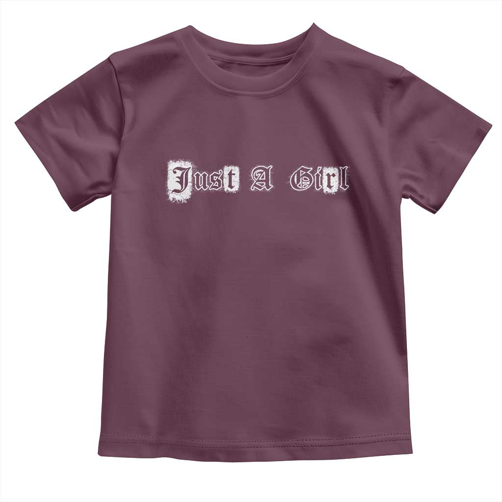 Just A Girl Toddler T Shirt Gothic Blackletter Typography Design