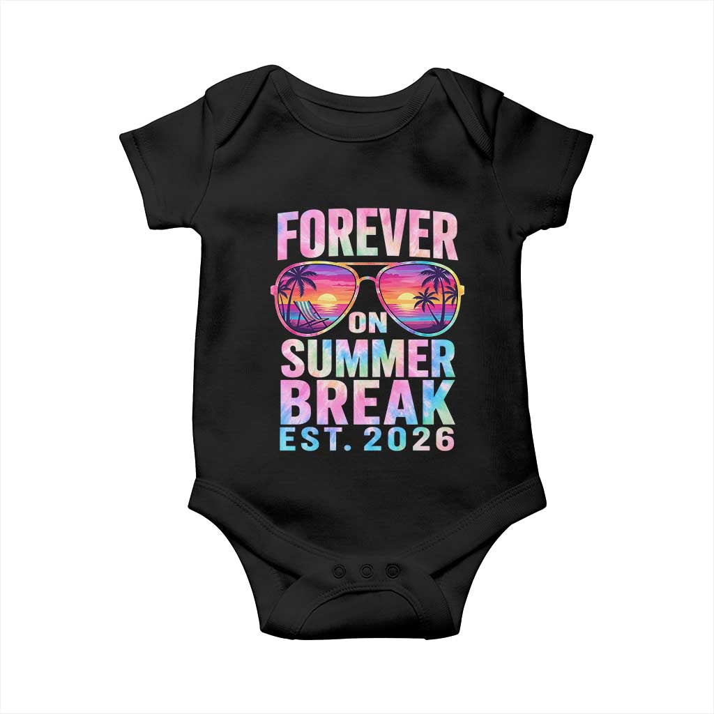 Retired Teacher Baby Onesie Forever On Summer Break Retirement 2026 TS10 Black Print Your Wear
