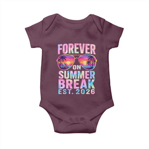 Retired Teacher Baby Onesie Forever On Summer Break Retirement 2026 TS10 Maroon Print Your Wear
