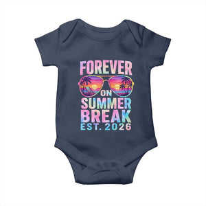 Retired Teacher Baby Onesie Forever On Summer Break Retirement 2026 TS10 Navy Print Your Wear